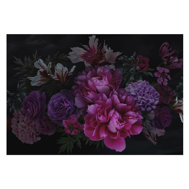 Dekor Tapéta, Tulup, Virágos elegancia, Rózsaszín, 152 x 104 cm, Vlies, Nappaliba, Szobába, 010100060030000282783