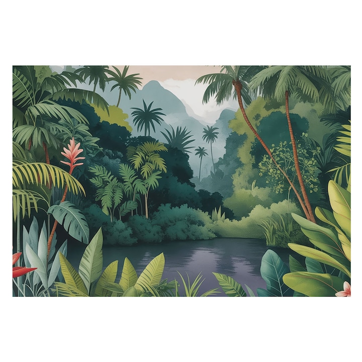 Fotótapéta Falra, Tulup, Egzotikus táj, Zöld, 152 x 104 cm, Nem Szőtt, Stílusos, 010100060030000284720