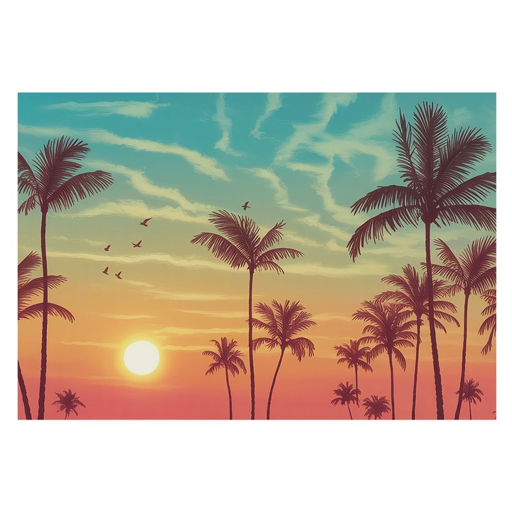 Fotótapéta Falra, Tulup, Trópusi táj, Kék, 152 x 104 cm, Nem Szőtt, Hálószobába, Konyhába, 010100060030000284713