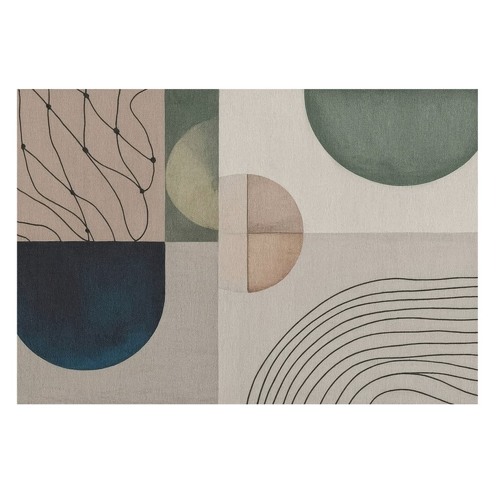 Dekor Tapéta, Tulup, Geometriai formák, Bézs, 152 x 104 cm, Nem Szőtt, Élénk Színek, 010100060030000284832