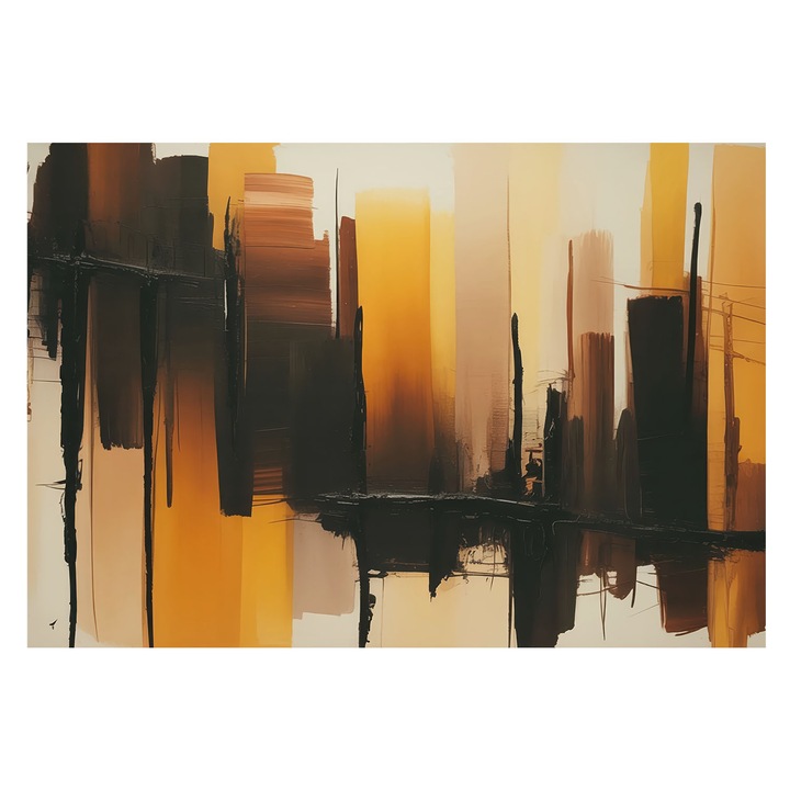 Tapéta Vlies Fali Dekoráció, Tulup, Függőleges csíkok, Barna, 152 x 104 cm, Nem Szőtt, Erős Ragasztó, 010100060030000284857