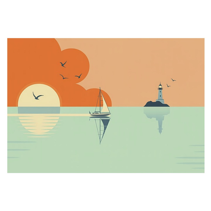 Tapéta Falra, Tulup, Tengeri élvezet, Narancssárga, 152 x 104 cm, Vlies, Hálószobába, Konyhába, 010100060030000284896