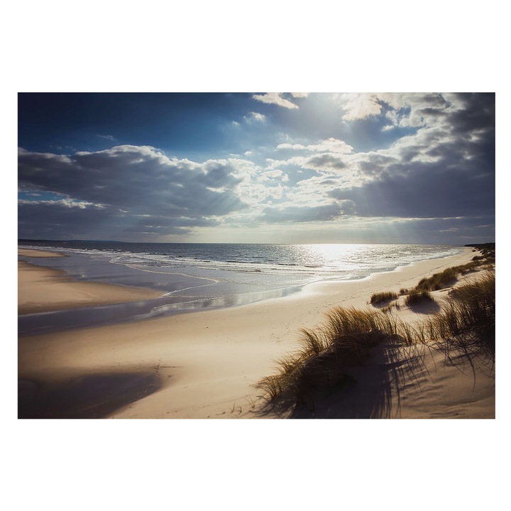 Dekor Tapéta, Tulup, Sugárzó part, Kék, 152 x 104 cm, Vlies, Hálószobába, Konyhába, 010100060030000285107