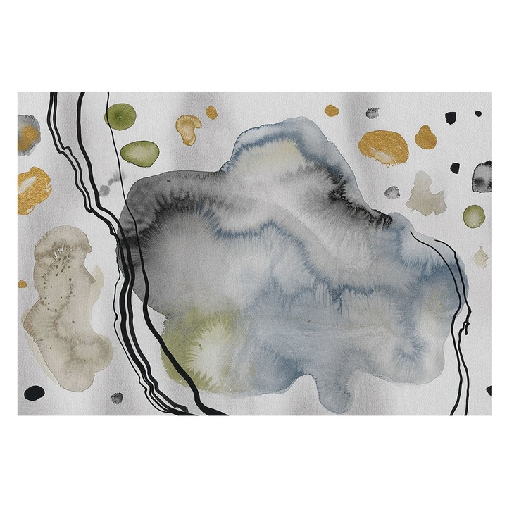 Dekor Tapéta, Tulup, Absztrakt akvarell, Szürke, 152 x 104 cm, Vlies, Modern Belsőépítészeti Dekoráció, 010100060030000285146