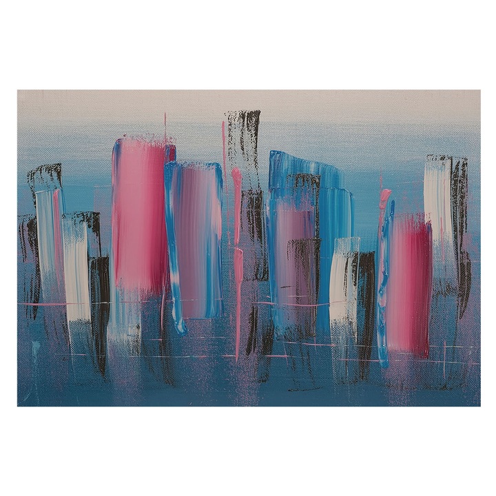 Dekor Tapéta, Tulup, Absztrakt csíkok, Kék, 152 x 104 cm, Nem Szőtt, Modern Belsőépítészeti Dekoráció, 010100060030000285147