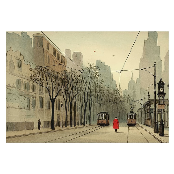 Fotótapéta De Perete, Tulup, Simetrie urbana, Gri, 152 x 104 cm, Decorativ, Pentru Uz Intern, 010100060030000285169