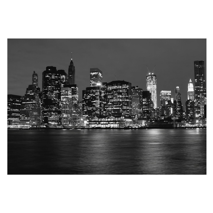 Tapéta Falra, Tulup, Éjszakai metropolisz, Fekete és fehér, 152 x 104 cm, Vlies, Erős Ragasztó, 010100060030000002142