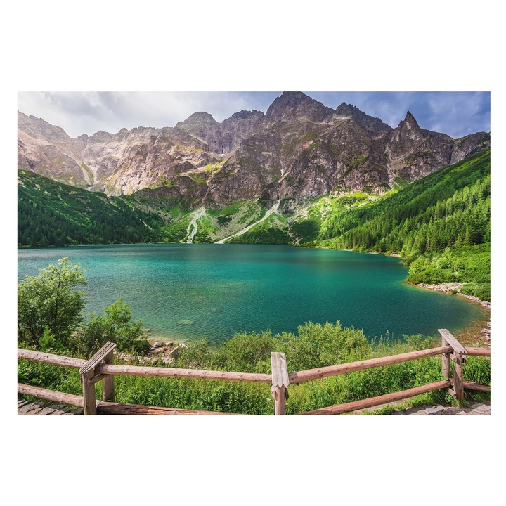 Dekor Tapéta, Tulup, Hegyi táj, Zöld, 152 x 104 cm, Nem Szőtt, Erős Ragasztó, 010100060030000007665