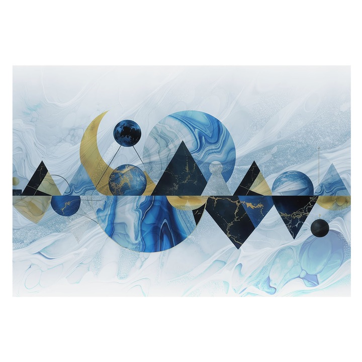 Tapéta Vlies Fali Dekoráció, Tulup, Kozmikus elegancia, Fehér, 152 x 104 cm, Nem Szőtt, Modern Tapétatekercs, 010100060030000284903