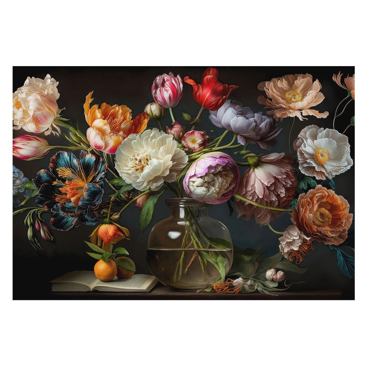 Fotótapéta Falra, Tulup, Virágcsokor, Narancssárga, 152 x 104 cm, Nem Szőtt, Nappaliba, Szobába, 010100060030000285333