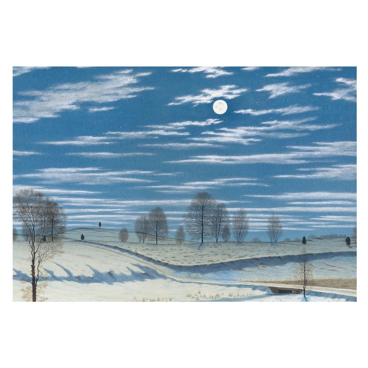 Dekor Tapéta, Tulup, Téli táj, Kék, 152 x 104 cm, Vlies, Stílusos, 010100060030000285350