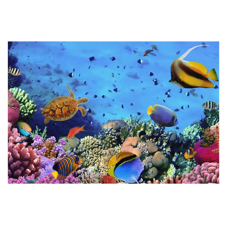 Vlies Fotótapéta De Perete, Tulup, recif de corali, Albastru, 104 x 70 cm, Design Modern, Usor De Instalat, 010100060020000000807