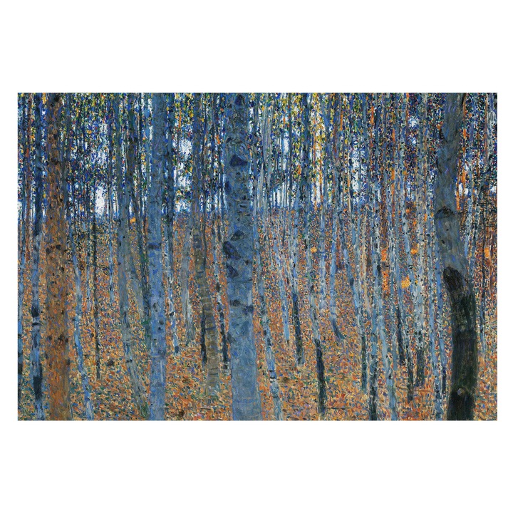 Tapet Pe Vinil De Perete, Tulup, Padure de mesteacan, Albastru, 152 x 104 cm, Decorativ, Pentru Uz Intern, 010100060030000285565