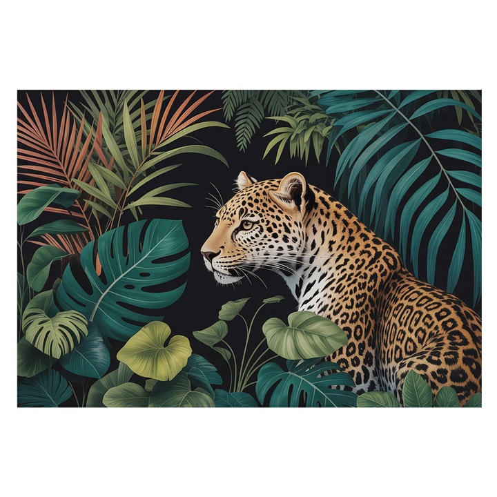 Tapéta Falra, Tulup, Egzotikus leopárd, Zöld, 152 x 104 cm, Nem Szőtt, Öko, 010100060030000284819