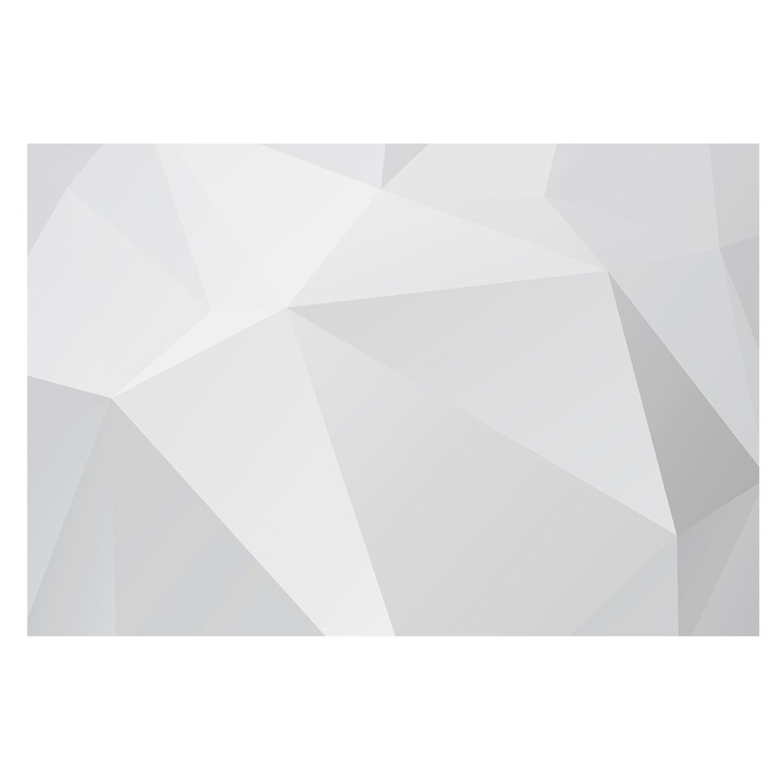 Fotótapéta Falra, Tulup, Szürke háromszögek, Fehér, 104 x 70 cm, Vlies, Könnyen Felszerelhető, 010100060020000006051