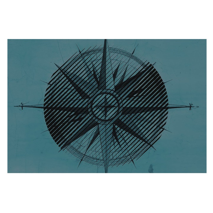 Fotótapéta Falra, Tulup, Tengeri iránytű, Türkiz, 104 x 70 cm, Vlies, Modern Tapétatekercs, 010100060020000284978