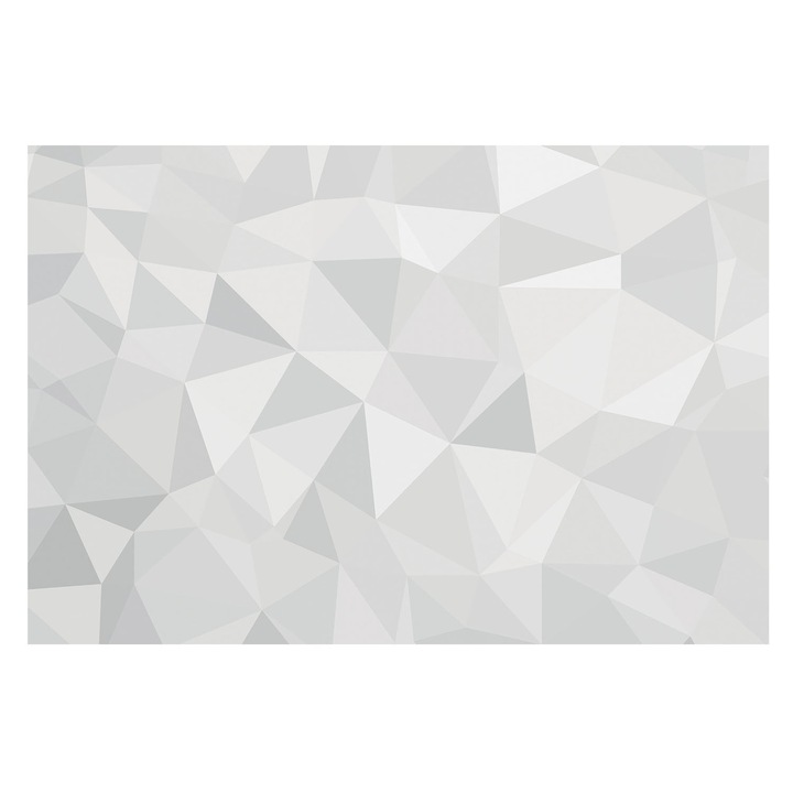 Tapéta Vlies Fali Dekoráció, Tulup, Háromszög alakú mozaik, Fehér, 104 x 70 cm, Nem Szőtt, Előszobába, Nappaliba, 010100060020000056580