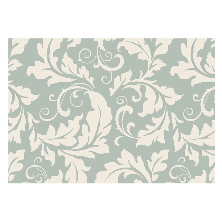 Dekor Tapéta, Tulup, Dekoratív levelek, Szürke, 208 x 146 cm, Nem Szőtt, Erős Ragasztó, 010100060040000012819