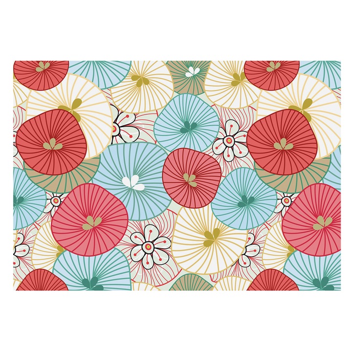 Dekor Tapéta, Tulup, Virágminta, Piros, 208 x 146 cm, Nem Szőtt, Modern Tapétatekercs, 010100060040000012932