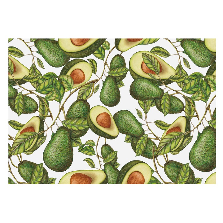 Dekor Tapéta, Tulup, Avokádó minta, Zöld, 208 x 146 cm, Vlies, Nappaliba, Szobába, 010100060040000013208