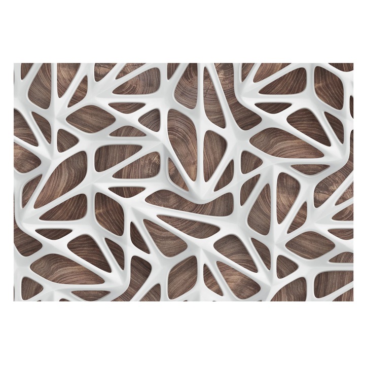 Tapéta Falra, Tulup, Dinamikus harmónia, Fehér, 208 x 146 cm, Nem Szőtt, Modern Belsőépítészeti Dekoráció, 010100060040000020560