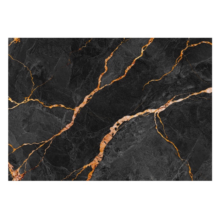 Fotótapéta Falra, Tulup, Márvány erek, Fekete, 208 x 146 cm, Vlies, Nappaliba, Szobába, 010100060040000282599