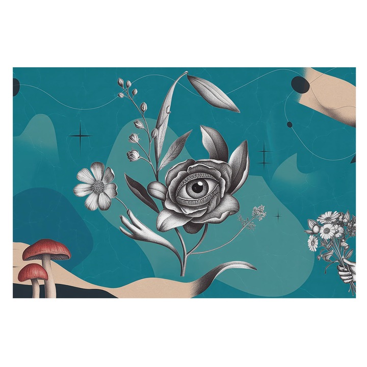 Fotótapéta Falra, Tulup, Virágszem, Kék, 104 x 70 cm, Vlies, Élénk Színek, 010100060020000284730