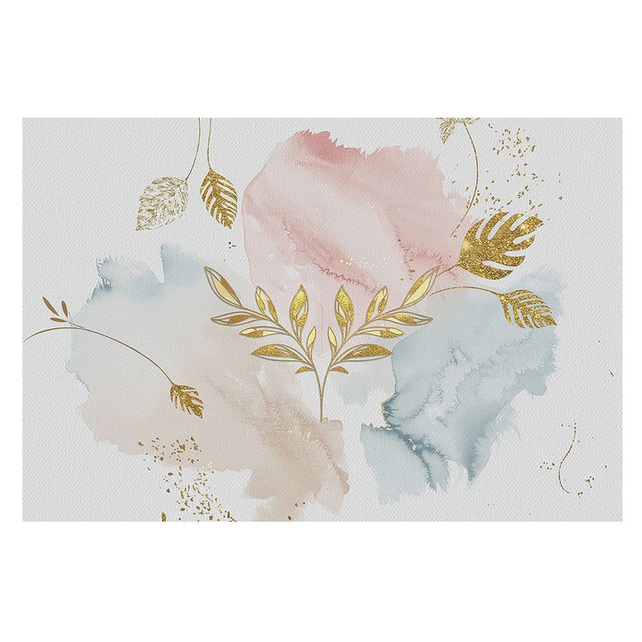 Dekor Tapéta, Tulup, Botanikai báj, Fehér, 104 x 70 cm, Vlies, Könnyen Felszerelhető, 010100060020000284990