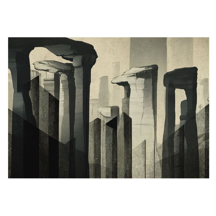 Dekor Tapéta, Tulup, Nyers építészet, Szürke, 208 x 146 cm, Vlies, Modern Tapétatekercs, 010100060040000284767