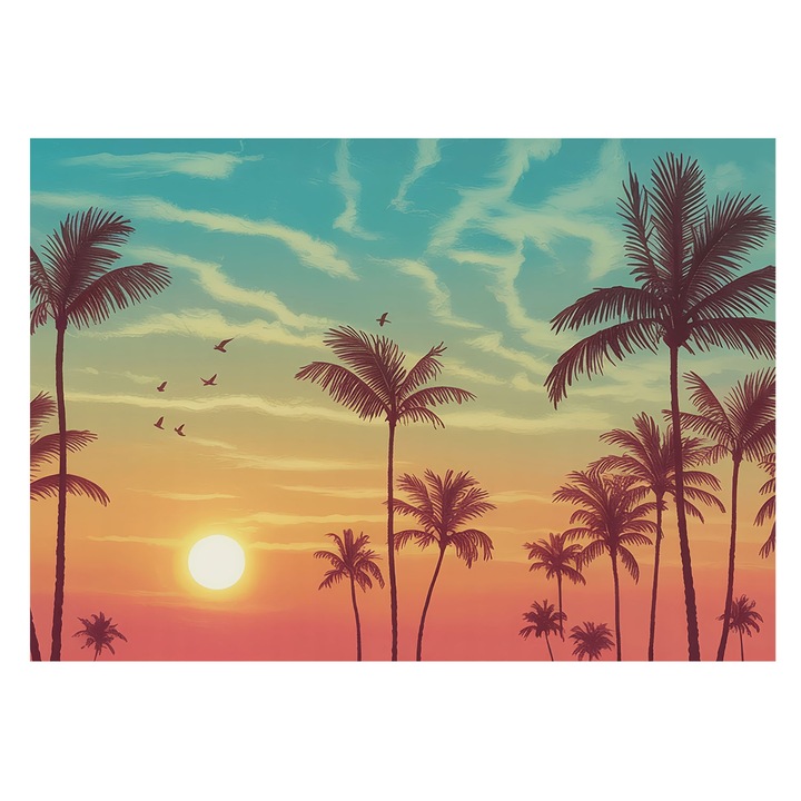 Fotótapéta Falra, Tulup, Trópusi táj, Kék, 208 x 146 cm, Nem Szőtt, Hálószobába, Konyhába, 010100060040000284713