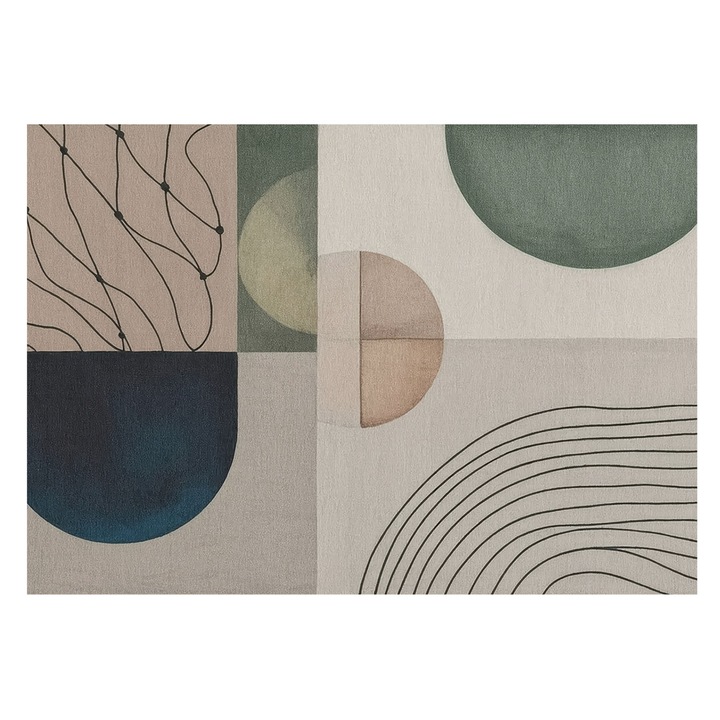 Dekor Tapéta, Tulup, Geometriai formák, Bézs, 208 x 146 cm, Nem Szőtt, Élénk Színek, 010100060040000284832