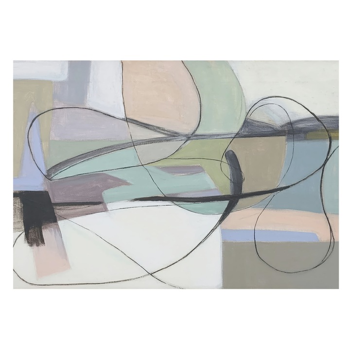 Tapéta Vlies Fali Dekoráció, Tulup, Pasztell vonalak, Szürke, 208 x 146 cm, Nem Szőtt, Élénk Színek, 010100060040000284834