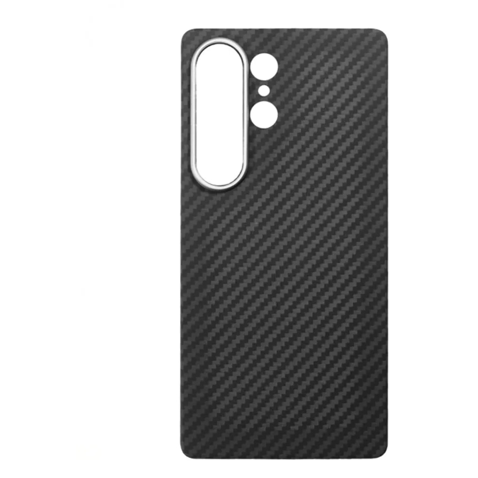 Husa protectie compatibila cu Samsung Galaxy S26 Ultra, din Kevlar, Fibra de Carbon, Aramida, incarcare magnetica wireless, ultra slim, rezistenta, protectie camera, Neagra, ISAG