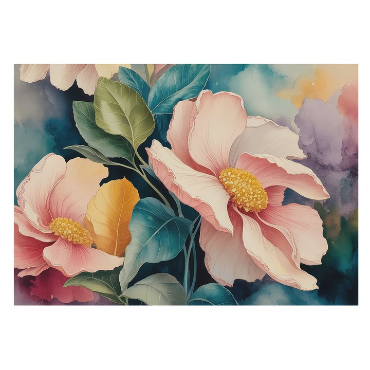 Fototapet Vinil, Tulup, Eleganta florala, Multicolor, 312x219cm