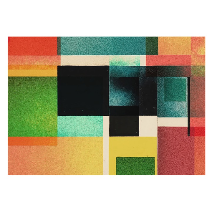 Fototapet Tulup, Abstractie Geometrică, Verde, 208x146cm, Lavabil, Rezistent la Apă