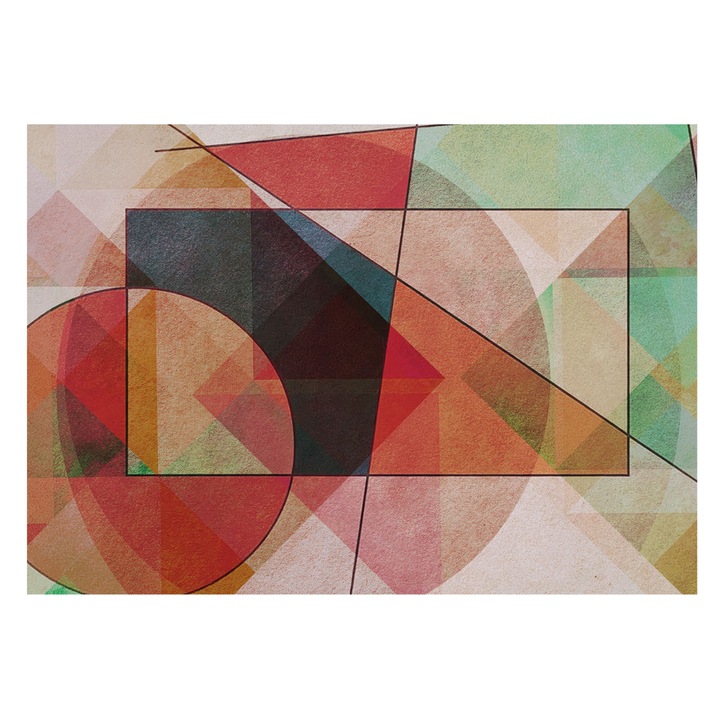 Dekor Tapéta, Tulup, Geometriai absztrakció, Piros, 312 x 219 cm, Nem Szőtt, Könnyen Felszerelhető, 010100060080000284782