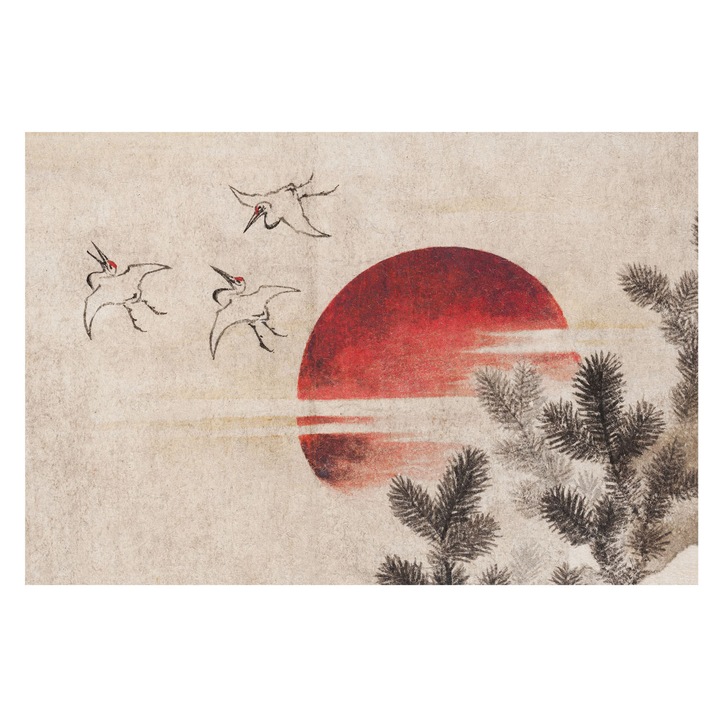 Tapet Vinil Pentru Perete, Tulup, Padurea de Est, Alb, 104 x 70 cm, De Interior, Luxos, 010100060020000285544