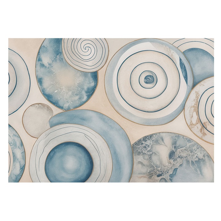 Dekor Tapéta, Tulup, Spirális örvények, Bézs, 208 x 146 cm, Nem Szőtt, Modern Belsőépítészeti Dekoráció, 010100060040000284836