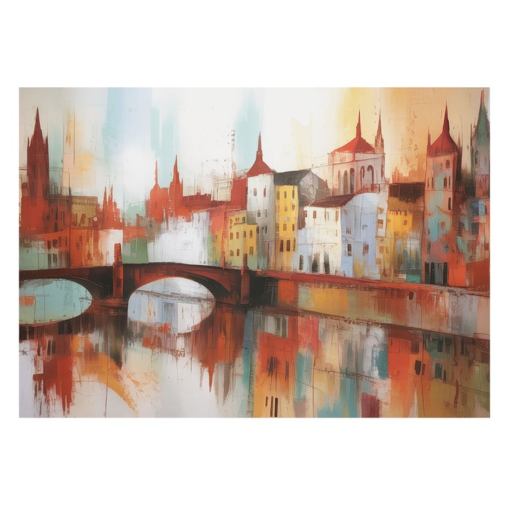 Fotótapéta Falra, Tulup, Városi tájkép, Narancssárga, 208 x 146 cm, Nem Szőtt, Élénk Színek, 010100060040000284947