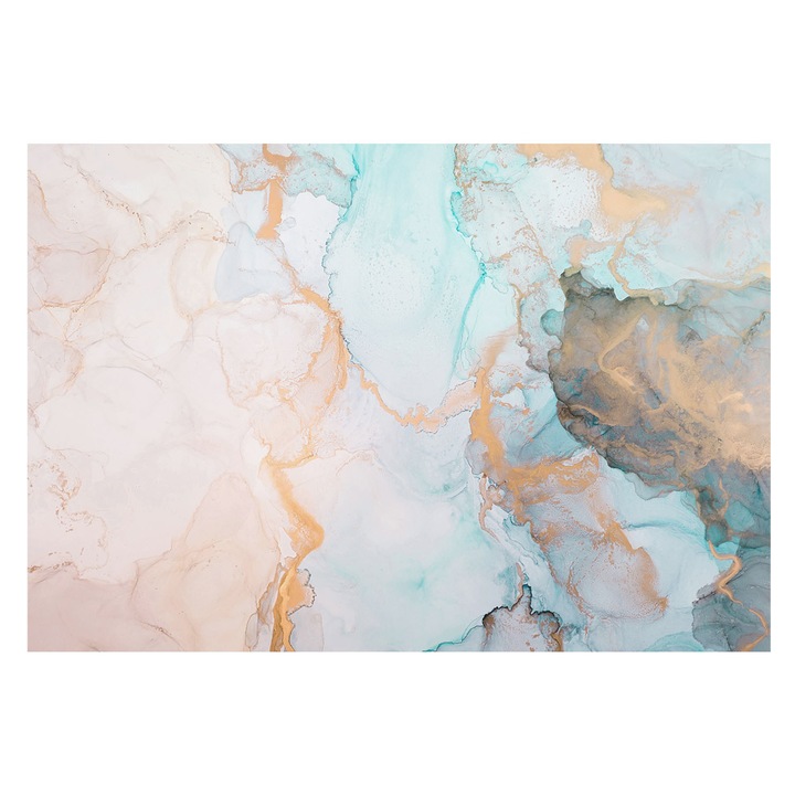 Dekor Tapéta, Tulup, Akvarell hullámok, Fehér, 152 x 104 cm, Nem Szőtt, Modern Belsőépítészeti Dekoráció, 010100060030000088551