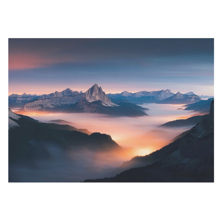 Tapéta Vlies Fali Dekoráció, Tulup, A felkelő nap, Kék, 208 x 146 cm, Nem Szőtt, Könnyen Felszerelhető, 010100060040000284879