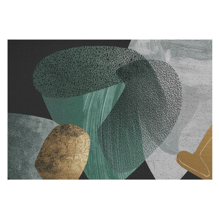 Tapéta Falra, Tulup, Absztrakt geometria, Zöld, 152 x 104 cm, Nem Szőtt, Élénk Színek, 010100060030000285136