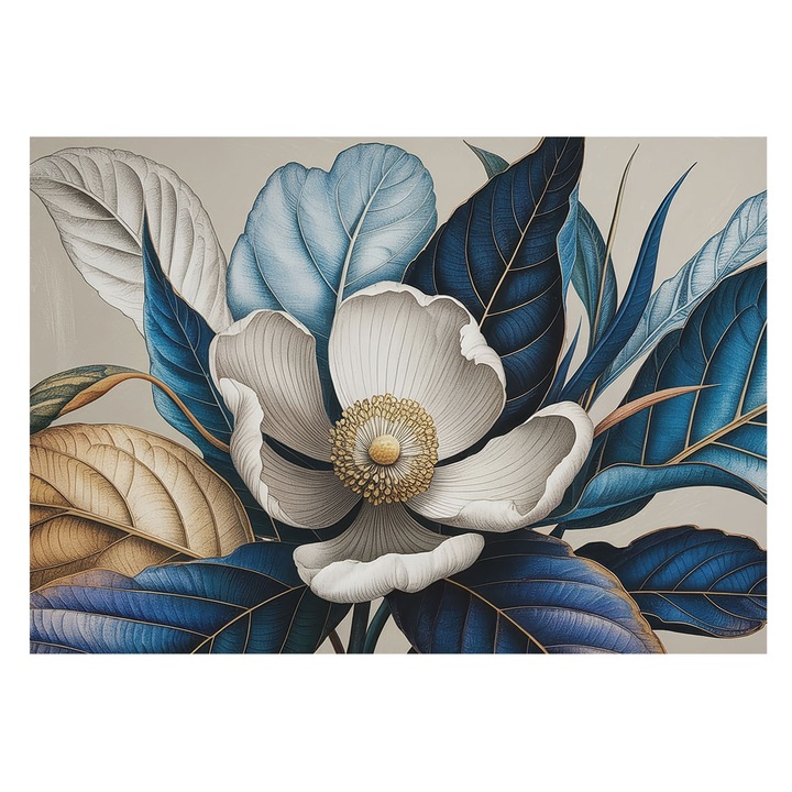 Dekor Tapéta, Tulup, Elegáns növényvilág, Fehér, 208 x 146 cm, Nem Szőtt, Klasszikus, 010100060040000285080