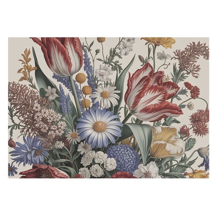 Tapéta Falra, Tulup, Virágcsokor, Bézs, 208 x 146 cm, Nem Szőtt, Klasszikus, 010100060040000285178