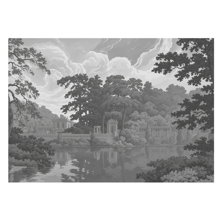 Fotótapéta Falra, Tulup, Természetes táj, Fekete és fehér, 208 x 146 cm, Nem Szőtt, Könnyen Felszerelhető, 010100060040000285187