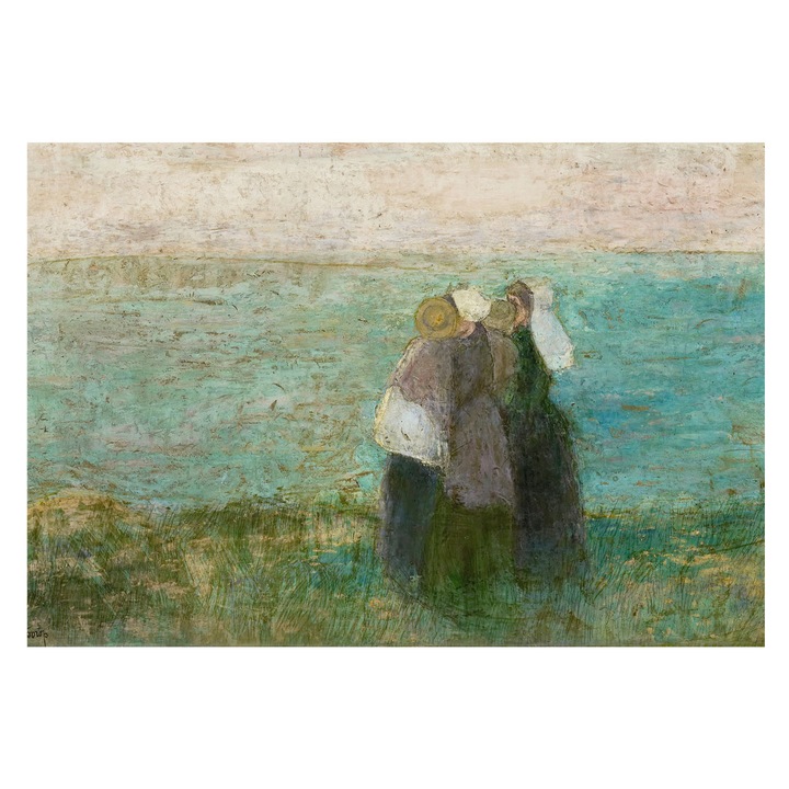 Tapet Vinil De Perete, Tulup, Reflectie pe malul marii, Verde, 152 x 104 cm, Vlies, Ecologic, 010100060030000285660