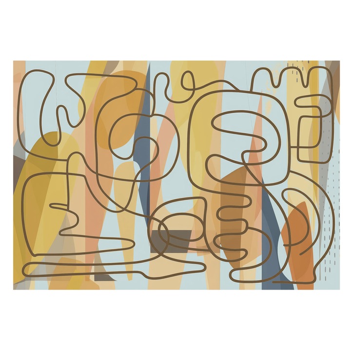 Tapéta Falra, Tulup, Absztrakt formák, Sárga, 208 x 146 cm, Nem Szőtt, Modern Belsőépítészeti Dekoráció, 010100060040000285150