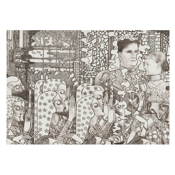 Tapéta Falra, Tulup, Virágportrék, Fekete, 208 x 146 cm, Vlies, Klasszikus, 010100060040000031727