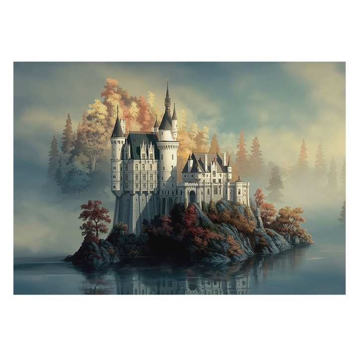 Fotótapéta De Perete, Tulup, Castel de basm, Albastru, 312 x 219 cm, Pentru Dormitor, Pentru Uz Intern, 010100060080000284854