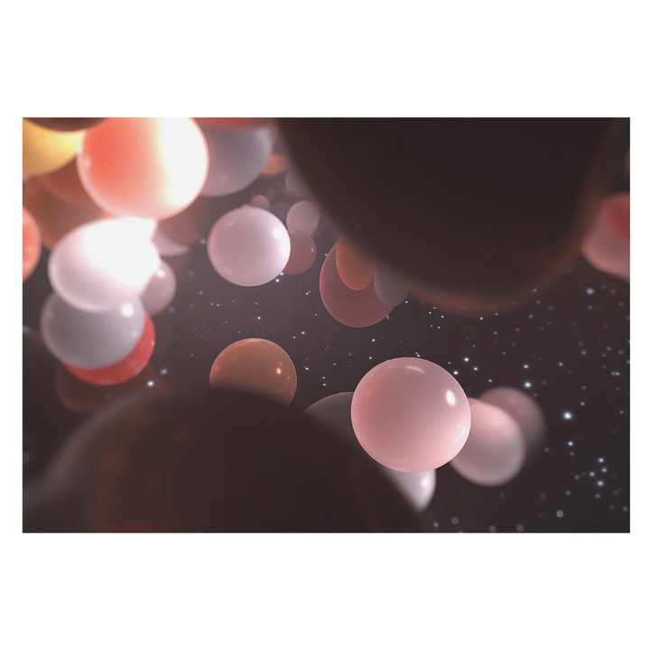 Tapéta Falra, Tulup, Űrlabdák, Fekete, 152 x 104 cm, Nem Szőtt, Nappaliba, Szobába, 010100060030000285193